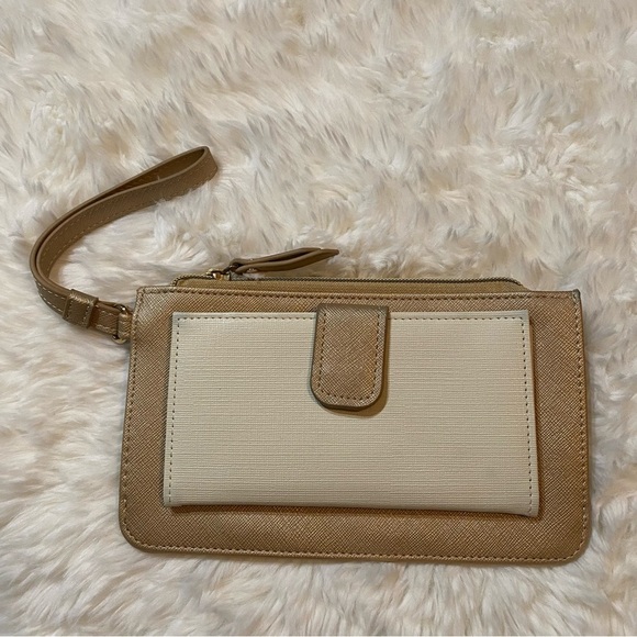 Minicci Cream Wristlet Wallet - Picture 1 of 7
